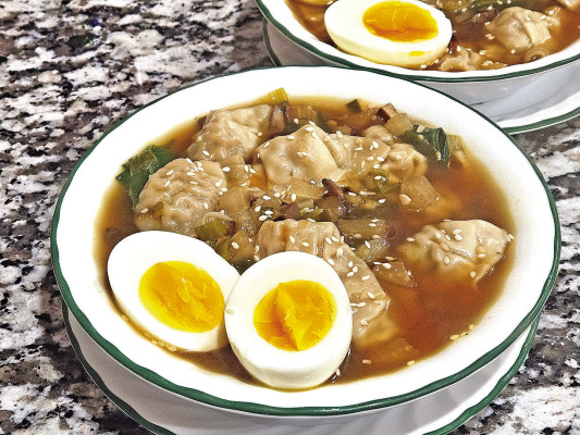 Potsticker soup is a hearty meal, full of delicious Asian flavors, such as bok choy, soy sauce and sesame oil. Combo that with the ease of using frozen potstickers, and you have a fulfilling meal that is quick to prepare.
