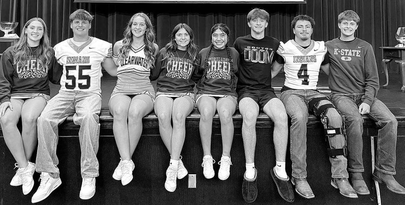 The homecoming candidates at Clearwater High School are, from left, Alaina Smith, Brayden Weidman, Brylie Christiansen, Taryne Fisher, Noemi Downs, Austin Hastings, Curtis Campa and Aaron Foley. Coronation will take place before kickoff of Clearwater’s football game on Friday night. Contributed photo