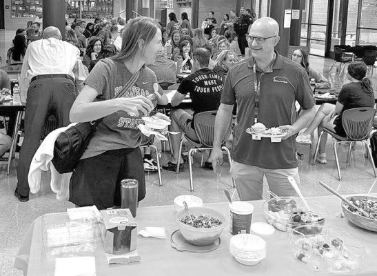School staff members enjoy a breakfast event hosted last week by the Cheney Chamber of Commerce. Contributed photo