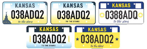 These are the final designs for Kansas’ new license plates. Residents can vote online through 5 p.m. Friday, and can vote multiple times.