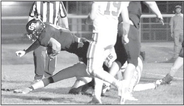 Gage Lee dives into the end zone for a Garden Plain touchdown against Kingman. John Bloomquist/Contributed photo