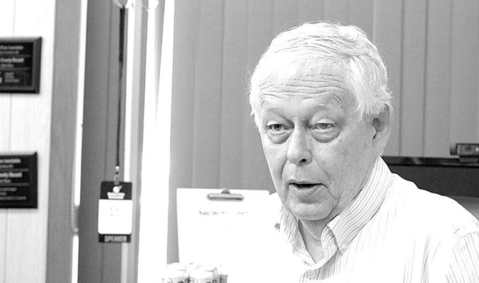 Eric Meyer, publisher of the Marion County Record, answers questions in his newspaper office Friday after police seized computers, servers, cellphones and other items. He says he doesn’t know how they will get the newspaper out on Tuesday, but, “We will publish something.” Sam Bailey/Kansas Reflector