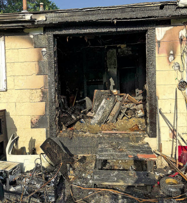 Fire caused significant damage to a home in the 400 block of North Jefferson in Cheney on Saturday night. There were no injuries. Contributed photo