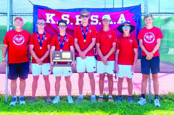 The Conway Springs Cardinals boys tennis team was runner-up at State. They won their first State trophy since claiming a championship in 2014. Contributed photo