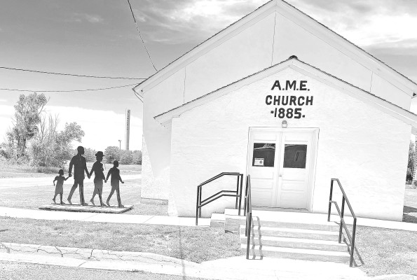 The African Methodist Episcopal Church building still stands in Nicodemus as a reminder of the town’s important past. Frank Barthell/Kansas Reflector
