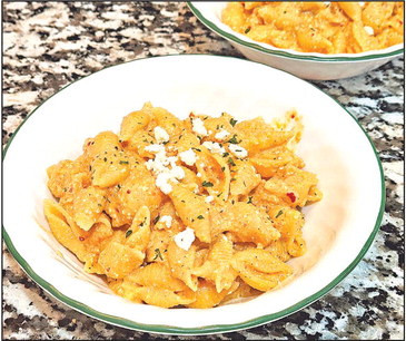 Put a little pep in your pasta with veggies and feta