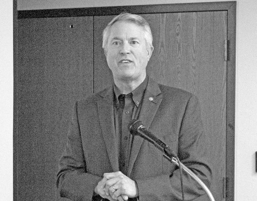 U.S. Sen. Roger Marshall was a guest at the Sumner County Conservation District annual meeting. He briefly addressed concerns over cuts and tariffs that could hit Kansas farmers hard. Travis Mounts/TSnews