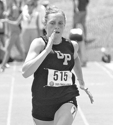 Reese Stuhlsatz runs in Saturday’s 100-meter final. She medaled in the 100, 200 and 400 races, and helped Garden Plain’s 4x400 relay to a fourth-place finish. Travis Mounts/TSnews