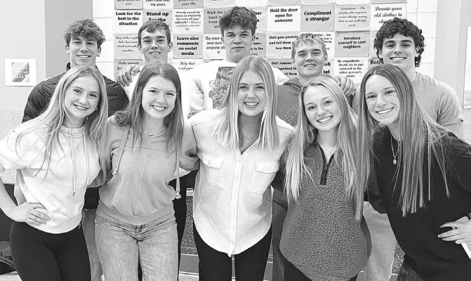 The Eisenhower winter homecoming queen candidates are, front row from left, Karis Corenchuc, Aubrey Pate, Raelyn Mruk, Hailey Wiens and Madeline Bracey. The king candidates are, back row from left, Tyler Flinkman, Carson Wright, Brody Scafe, Owen Wright and Max Brown. Contributed photo