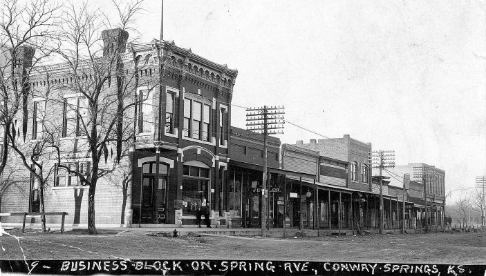This historic photo shows part of the old Conway Springs business district. Contributed photo