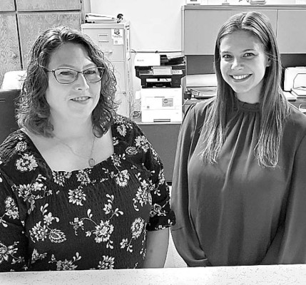 Amber Sones, right, is the new city clerk in Conway Springs, and Beth Crick is the new city treasurer. Paul Rhodes/TSnews