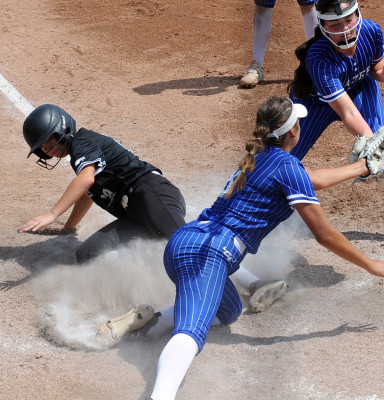 Presley Ray scores the Colts’ only run during Saturday’s Class 6A State championship game. Campus placed second following a 4-1 loss to Gardner-Edgerton. This was the Colts’ second championship game appearance in three years. They faced Olathe Northwest in the 2024 finals, and placed second in 6A that season, too. Dale Stelz/TSnews