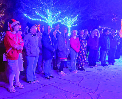 Members of the Clearwater Blue Notes and Bel Canto choir performed last weekend at Botanica, The Wichita Gardens. Botanica is currently hosting its annual Illuminations event through Jan. 3. Contributed photo