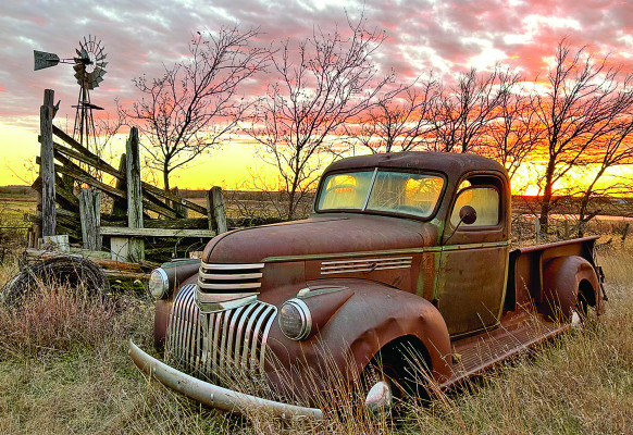 Eddie Dowell of Murdock entered a photo into the Open Class Competition at the Sedgwick County Fair and won grand champion. The photo was taken with his phone on his property and the truck is his 1946 Chevy. Contributed photo