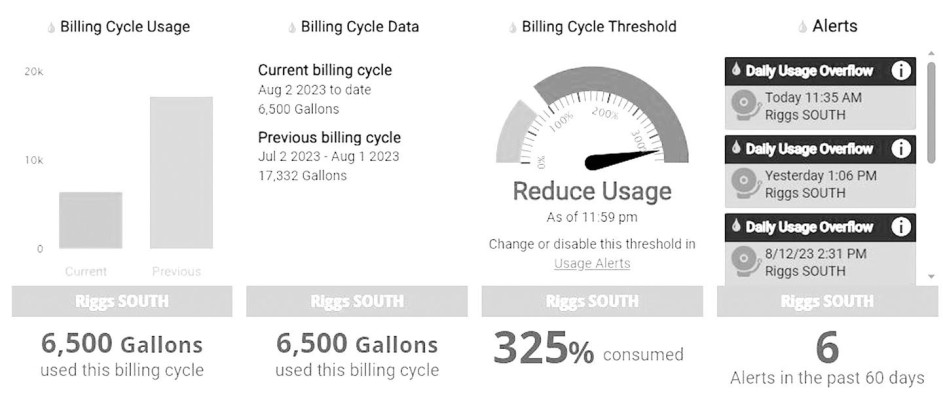 This sample shows what the customer dashboard looks like on Haysville's new water customer portal. Contributed image