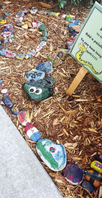 Simon the Rock Snake growing at Garden Plain library
