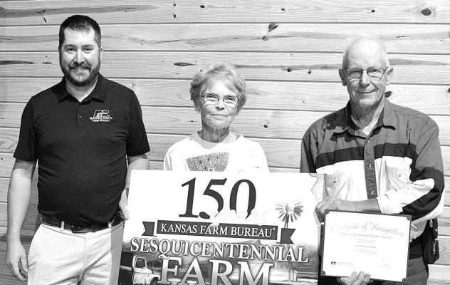 The Rausch family farm, near St. Mary’s Aleppo in western Sedgwick County, was recognized as a Sesquicentennial Farm. Dale Stelz/TSnews
