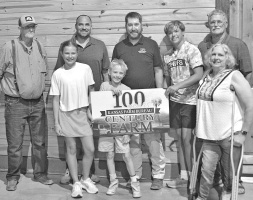 Wildcat Stock Farm was named a Century Farm at the Sedgwick County Farm Bureau meeting. It is currently run by Bruce Bodecker. Dale Stelz/TSnews