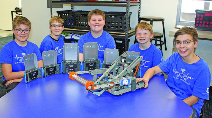 ABOVE: Team Alpha at Challenger Intermediate School has qualified for the VEX IQ World Championship robotics competition in Dallas. The team members are in sixth grade. BELOW: The members of Team Charlie, comprised of fifth graders, did well at State and hope to go to Worlds in 2026. Travis Mounts/TSnews