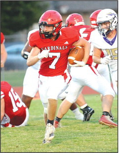 Isaac Winter runs for a big gain during the first half of Conway Springs home victory last Friday. Dale Stelz/TSnews