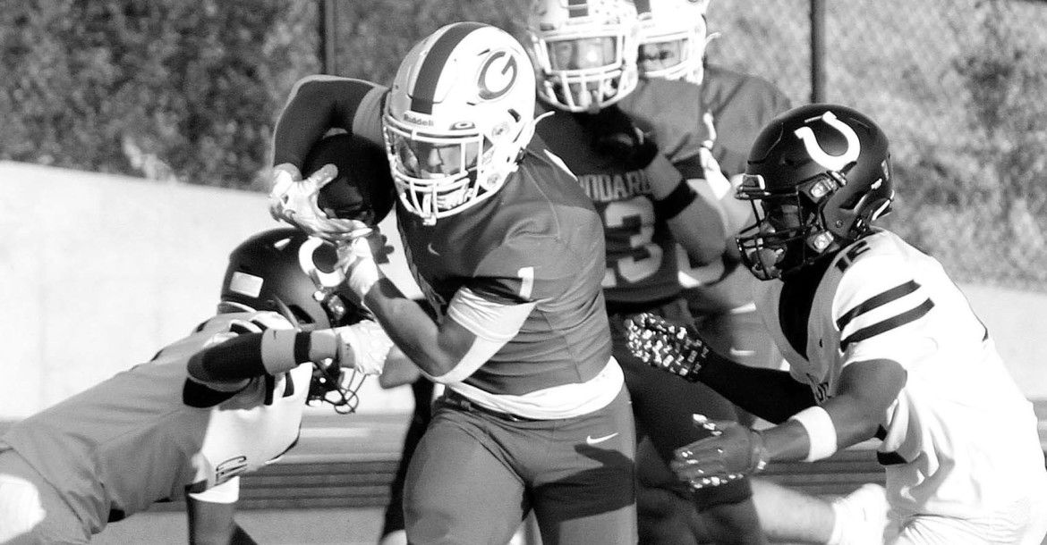 Erik Olivas breaks free for a Goddard touchdown on the Lions’ first offensive play of the game, helping the Lions to a home win over Campus. Travis Mounts/TSnews