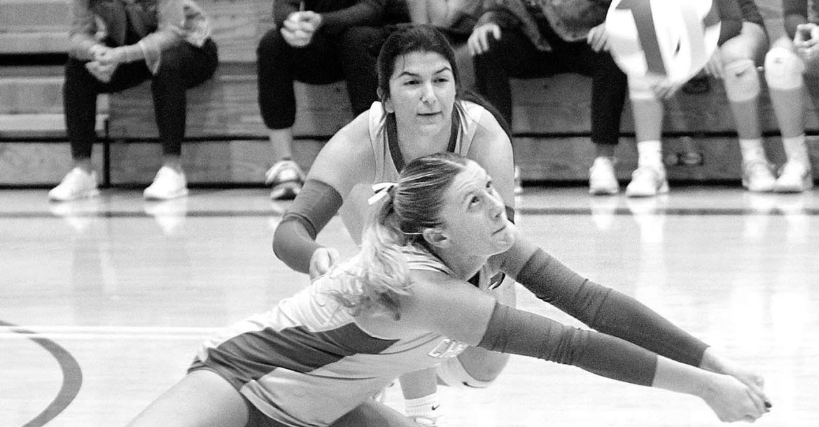Cheney junior Landry Voth digs the ball during the Cardinals' regional win on Monday against Smoky Valley. The Cardinals won the 3A regional title, and will host substate on Saturday. Travis Mounts/TSnews